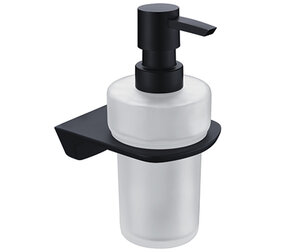 Изображение товара Дозатор для жидкого мыла WasserKRAFT Elbe, стеклянный, 200 мл, K-7299, черный/белый