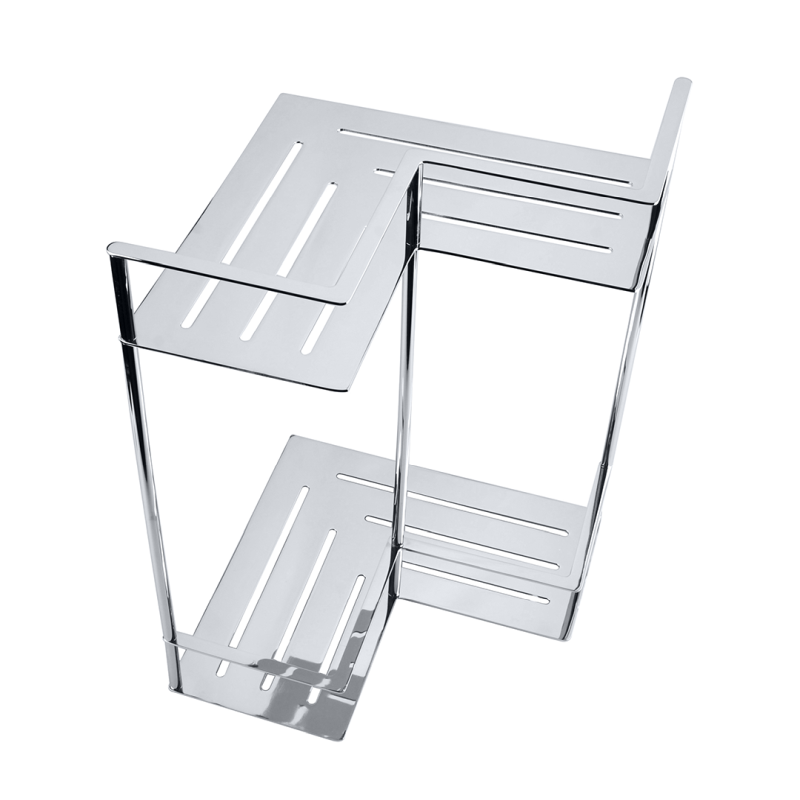 Изображение товара Полочка Bemeta Cytro 146208222 двойная угловая хром латунь 24x24x35 см