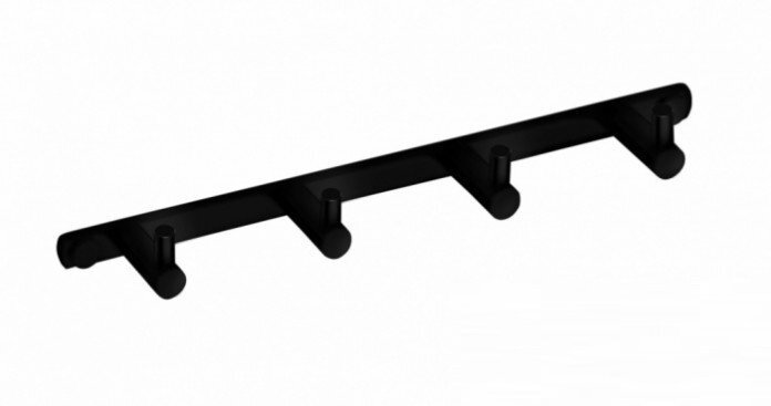 Изображение товара Планка с 4 крючками Bemeta Dark 104606100 27 см, черный