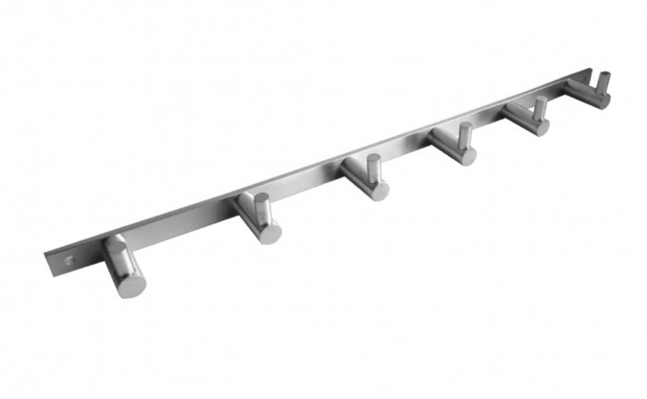 Изображение товара Планка с 6 крючками Bemeta Neo 104606115 хром матовый 41 см