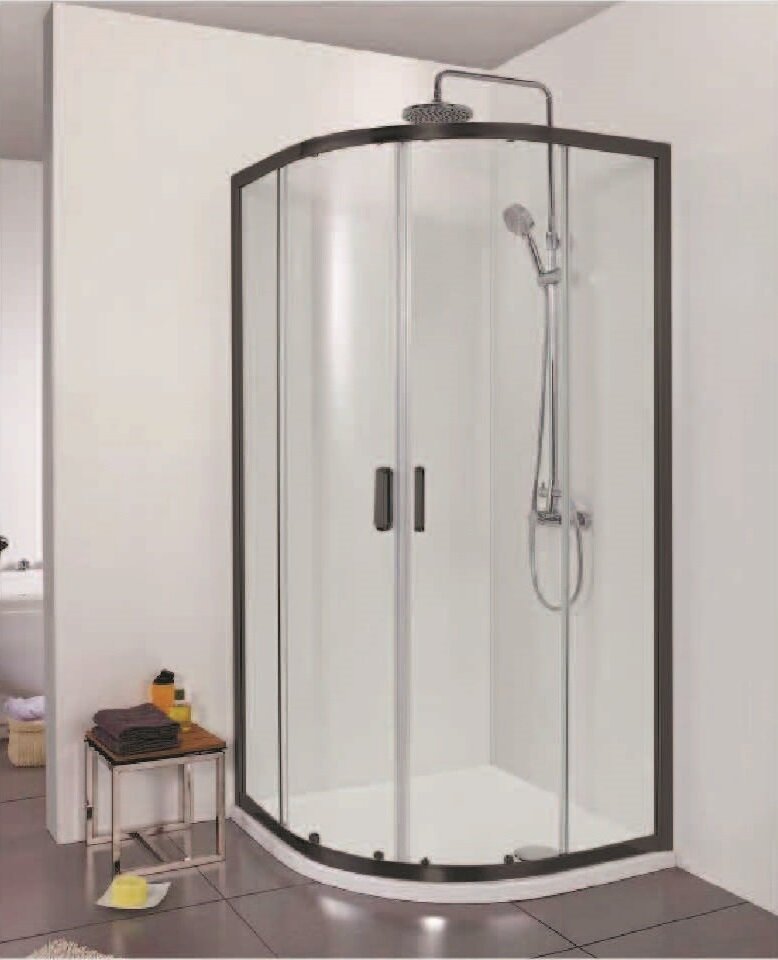Изображение товара Душевой уголок Bravat Blackline BS090.1201B 90 x 90 x 200 см четверть круга, черный