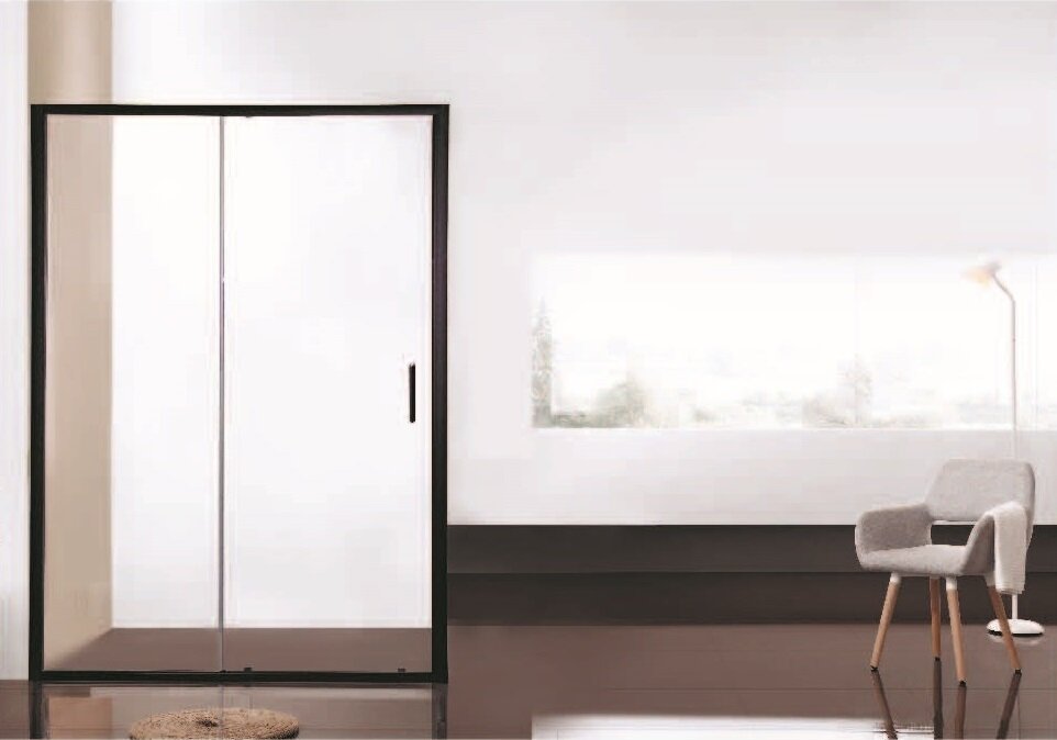 Изображение товара Душевая дверь Bravat Blackline BD120.4101B 120 x 200 см, черный