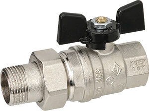 Изображение товара Шаровый кран Bugatti Oregon 322 3/4 нар-вн, с накидной гайкой, бабочка (3220032)