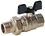 Шаровый кран Stout SVB-0007-000020 3/4 вн-нар, полнопроходной, с американкой, ручка бабочка (SVB-0007-000020) - фото 1
