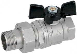 Изображение товара Шаровый кран Bugatti New Jersey 922 3/4 нар-вн, с накидной гайкой, бабочка (9220005)