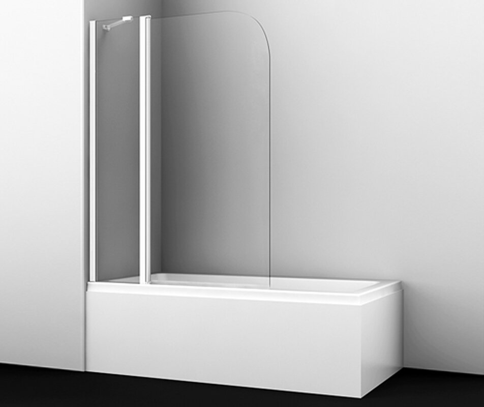 Изображение товара Стеклянная двустворчатая шторка WasserKraft Leine 110x140 см с фиксатором