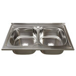 Кухонная мойка Mixline 530528 накладная с сифоном, 2 чаши, вып 3 1/2", 80 х 50 х 18 х 0.6 см - фото 1