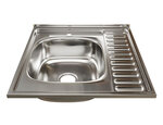 Кухонная мойка Mixline 528018/528019, накладная с сифоном, лев вып/прав вып 3 1/2", 60 х 60 х 18 х 0.8 см - фото 1
