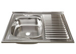Кухонная мойка Mixline 527970/527971, накладная, лев вып/прав вып 1 1/2", 80 х 60 х 16 х 0.4 см - фото 1