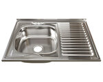 Кухонная мойка Mixline 528180/528181, накладная с сифоном, лев вып/прав вып 3 1/2", 80 х 60 х 18 х 0.8 см - фото 1