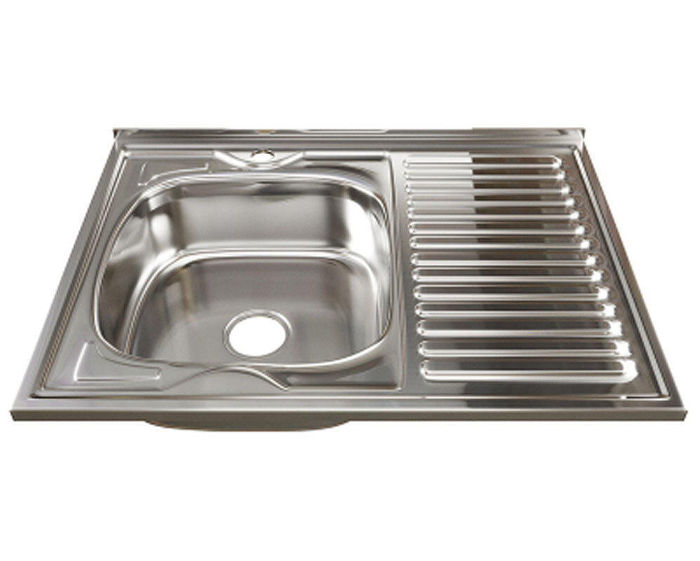 Изображение товара Кухонная мойка Mixline 528180/528181 из нержавеющей стали 80х60 см глянцевая