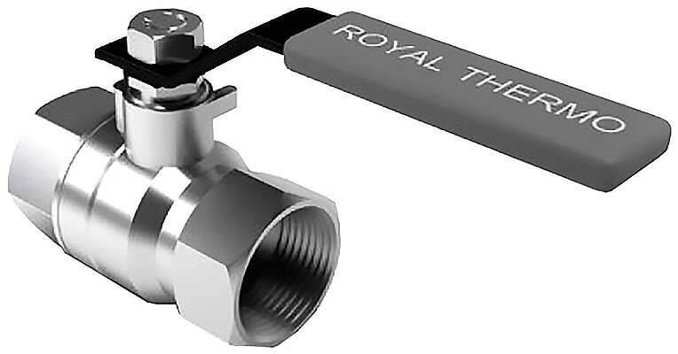 Изображение товара Шаровый кран Royal Thermo Expert RTE01.003 1 вн-вн, ручка рычаг для ГВС и отопления, латунь, хром