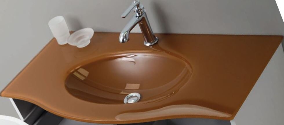 Изображение товара Раковина-столешница Cezares Petalo PETALO-ORO-900-VTR стеклянная