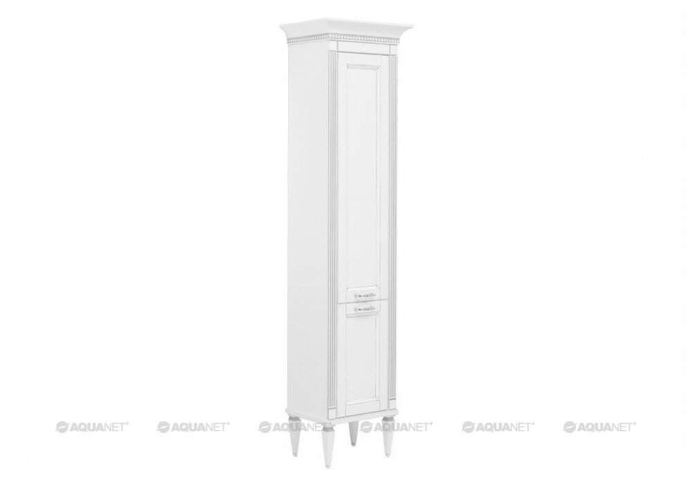 Изображение товара Шкаф-пенал для ванной Aquanet Селена 40 L белый/серебро с кристаллами Swarovski