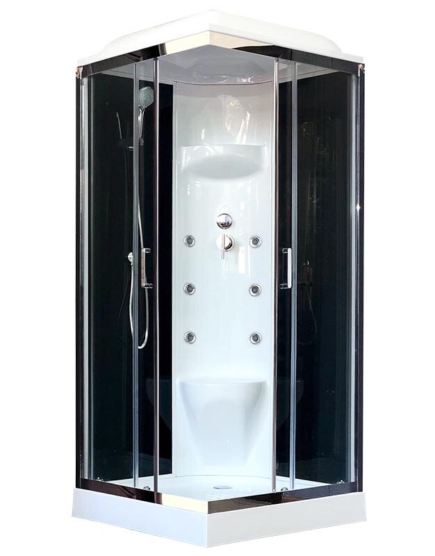 Изображение товара Душевая кабина Royal Bath RB80HP7-BT-CH 80x80 см с гидромассажем и низким поддоном