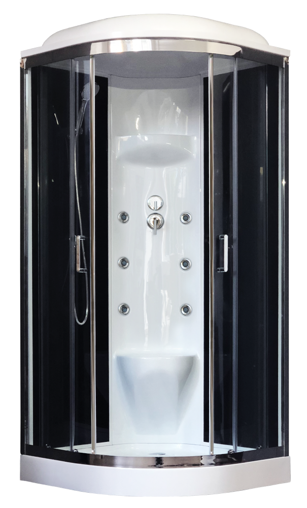 Изображение товара Душевая кабина Royal Bath RB90HK7-BT-CH 90x90 см с гидромассажем и крышей