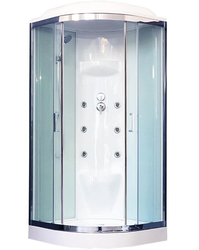 Изображение товара Душевая кабина Royal Bath RB90HK7-WT-CH 90x90 см гидромассаж с крышей