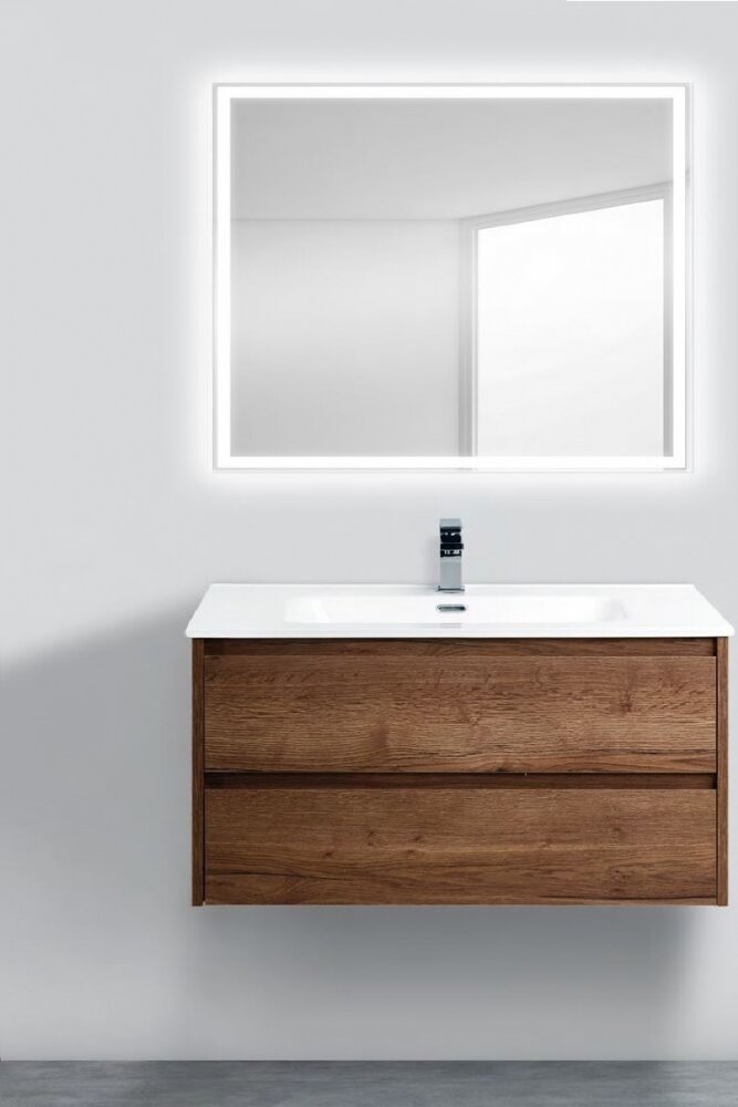 Изображение товара Подвесная тумба под раковину BelBagno Kraft 100 см коричневая из ЛДСП