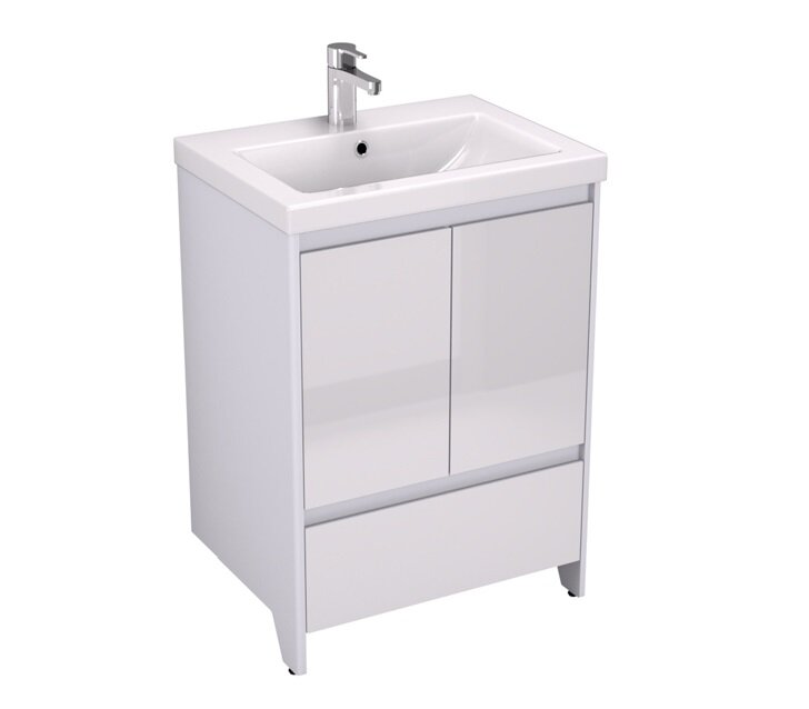 Изображение товара Тумба под раковину Velvex Klaufs 60 tnKLA.60.2D.1Y-616.216 подвесная, 2 двери, 1 ящик, белый глянцевый