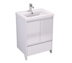 Изображение товара Тумба под раковину Velvex Klaufs 60 подвесная с тремя секциями белая глянцевая
