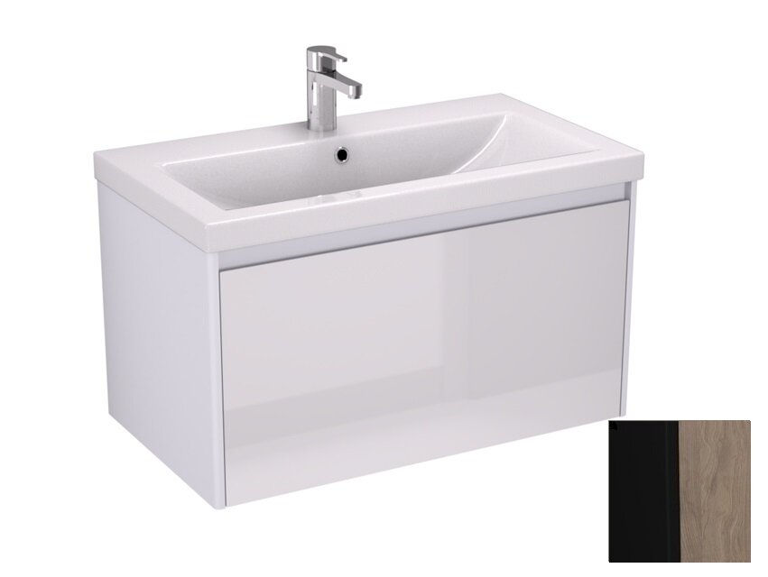 Изображение товара Подвесная тумба под раковину Velvex Klaufs 80 черный матовый МДФ