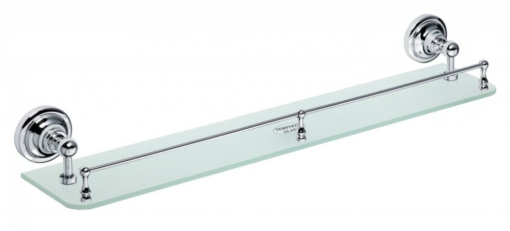 Изображение товара Стеклянная полка Bemeta Retro 144302262 60x12x9 см с бортиком хром