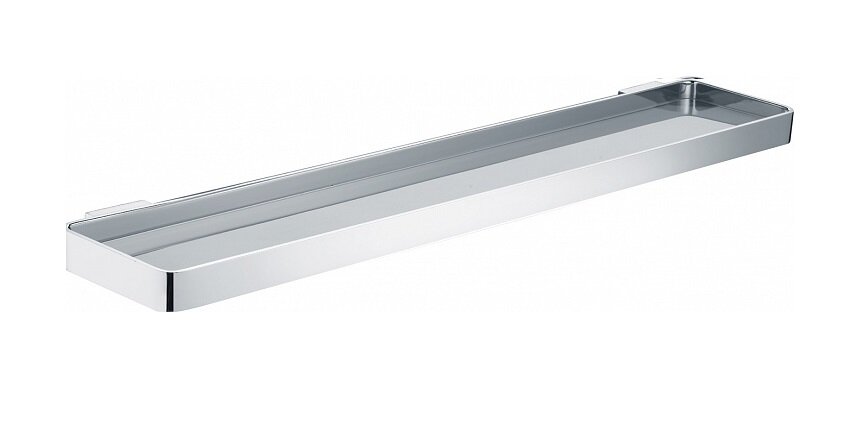 Изображение товара Полка Bemeta Solo 50 см хром настенная из стекла и латуни стильный дизайн