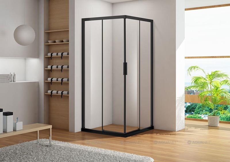 Изображение товара Душевой уголок Aquanet Pleasure AE60-S 100x100 прозрачное стекло 8 мм раздвижная дверь