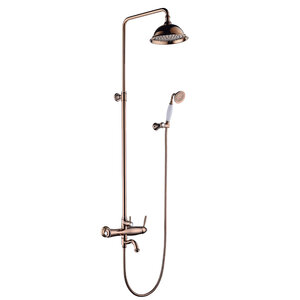 Изображение товара Душевая система Lemark Spark LM6762RG с верхним душем, с изливом, розовое золото
