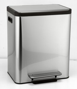 Изображение товара Ведро для мусора 15 л + 15 л Bemeta Hotel с педалью и SoftClose хром матовый