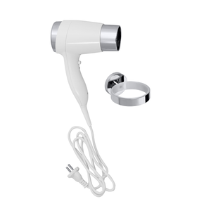Изображение товара Фен с круглым держателем Bemeta Hotel 999433084 1400 Вт настенный белый хром