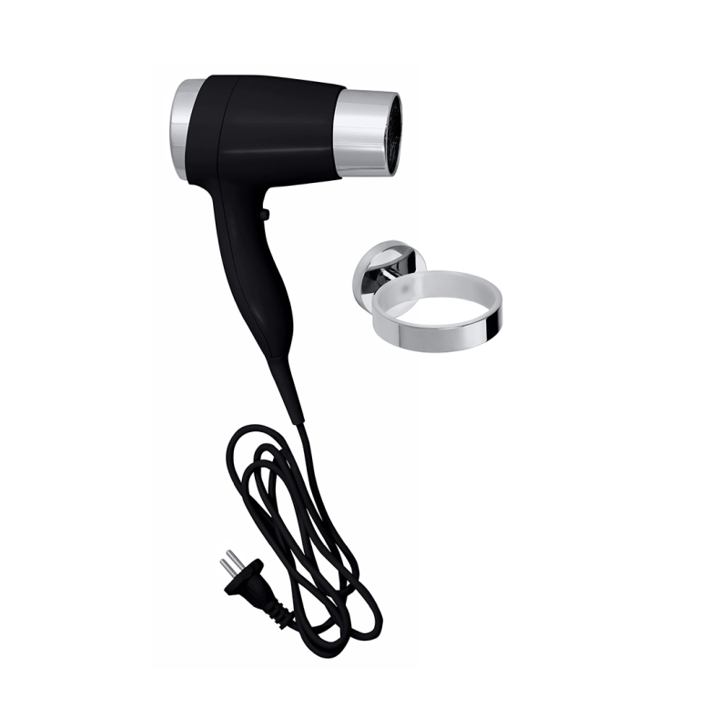 Изображение товара Фен с круглым держателем Bemeta Hotel 999433088 черный/хром