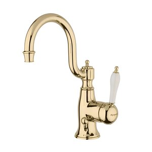 Изображение товара Смеситель для раковины Margaroli Classica RU1001AA01GD, с донным клапаном, золото