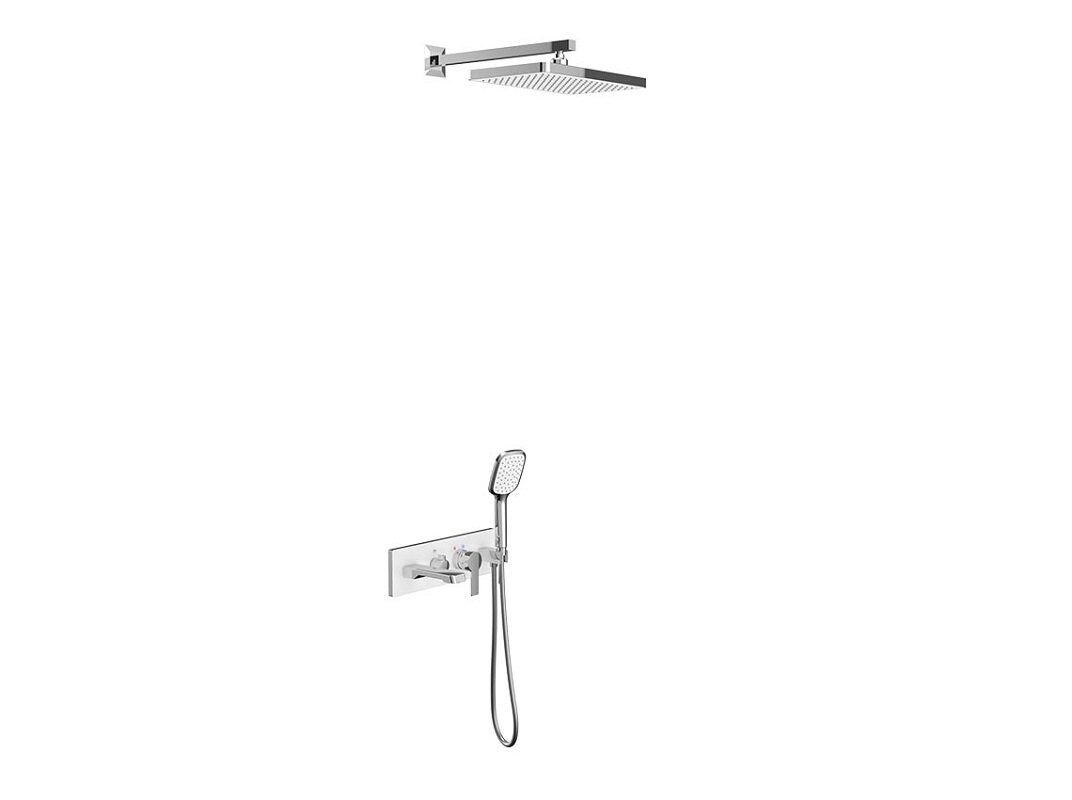 Изображение товара Душевая система Teska Life AS3100W хром с белым стеклом, скрытый монтаж