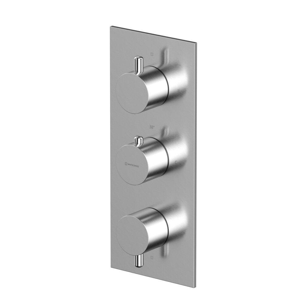 Изображение товара Смеситель для душа Whitecross Y Brushed Nickel 2-Y1238NIB, термостатический, на 3 потребителя, PVD никель брашированный Изображение товара Смеситель для душа Whitecross Y Brushed Nickel 2-Y1238NIB, термостатический, на 3 потребителя, PVD никель брашированный