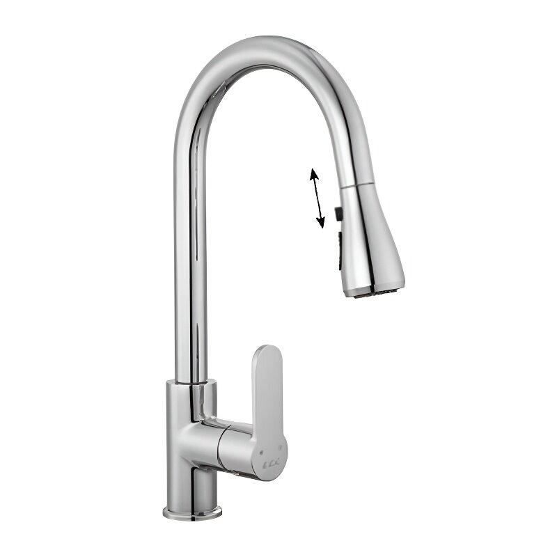 Изображение товара Смеситель E.C.A Nita 102118107EX для кухни c выдвижным изливом