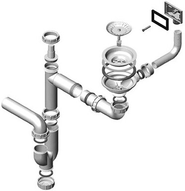 Изображение товара Одинарный сифон Alveus FI 114 для мойки c двойным переливом ECO