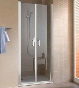Изображение товара Двустворчатая маятниковая душевая дверь Kermi Cada Xs 90x200 см хром стекло 4 мм
