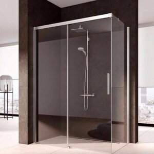 Изображение товара Раздвижная дверь с фиксированной панелью (слева/справа) для комбинации с боковой стенкой Kermi Nica NI D2L/R 12020 VPK 120 x 200 см, стекло прозрачное, серебро/глянец