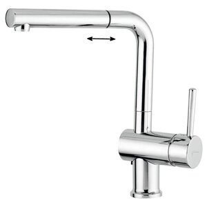 Изображение товара Смеситель для кухни Alveus Azeta-P 1096119 с выдвижным изливом и хромированным покрытием