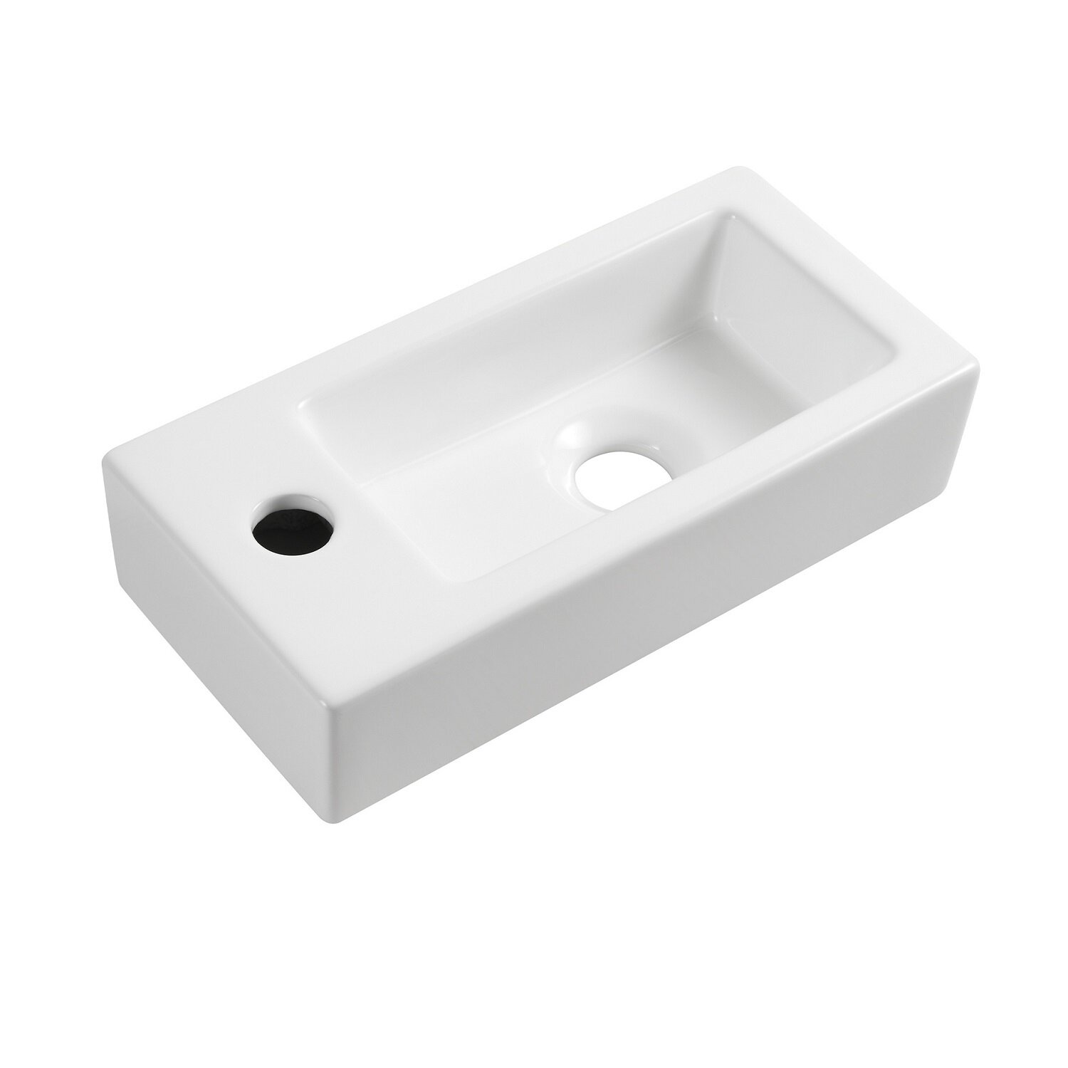 Изображение товара Раковина Wonzon & Woghand WW-UM4156L-GW/WW-UM4156R-GW, 37 см, левая/правая, цвет белый