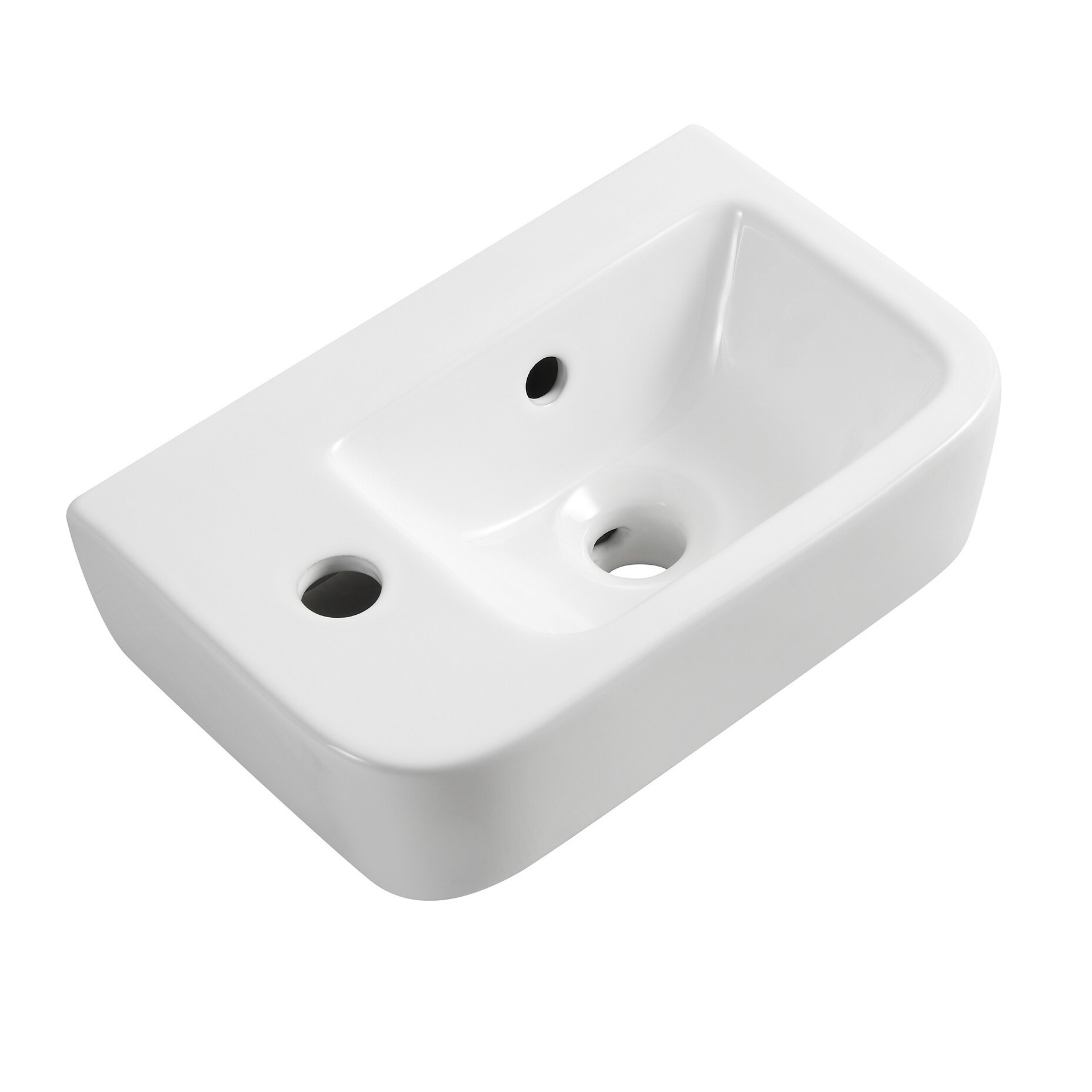 Изображение товара Раковина Wonzon & Woghand WW-UM4155R-GW/WW-UM4155L-GW, 37 см, левая/правая, цвет белый