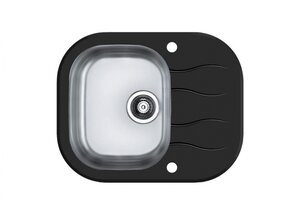 Изображение товара Мойка кухонная Alveus Wave 10 1102726 черная нержавеющая сталь стекло