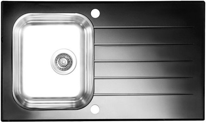 Изображение товара Кухонная мойка Alveus Glassix 10 1099450 черная, нержавеющая сталь, 86х50 см