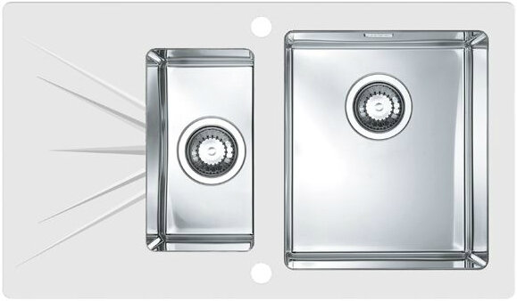 Изображение товара Мойка кухонная Alveus Karat 20 левая/правая, белая (1102773/1103660)
