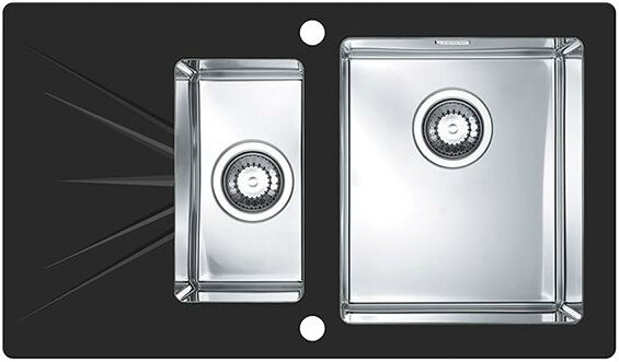 Изображение товара Мойка кухонная Alveus Karat 20 левая/правая, черная (1102772/1103659)