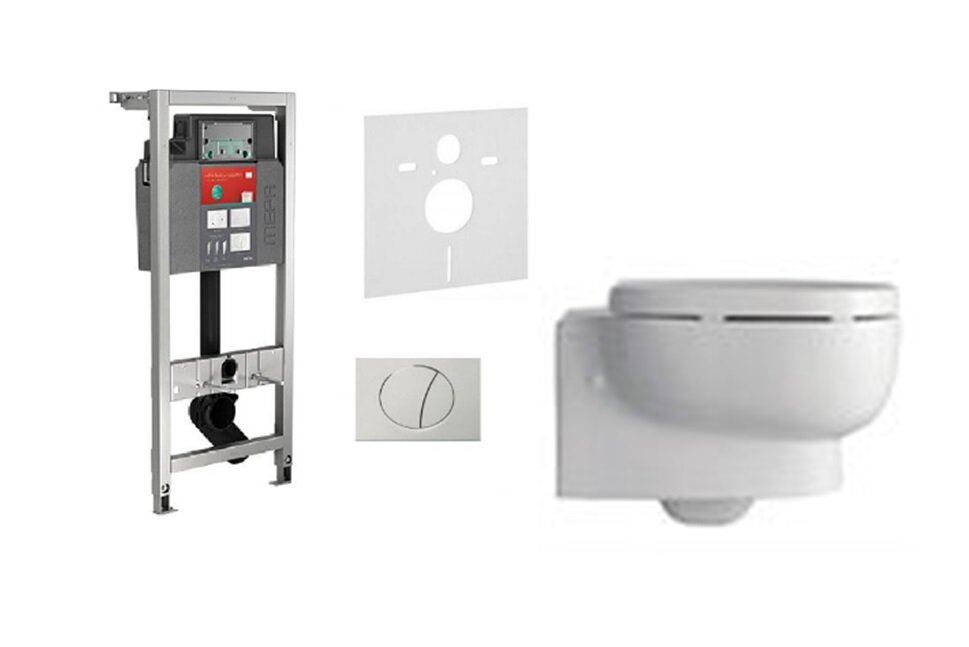 Изображение товара Комплект 6 в 1: 514306 M2: Инсталляция Mepa VariVIT A31 514306 + Унитаз подвесной Galassia M2 5245, сиденье SoftClose 5245