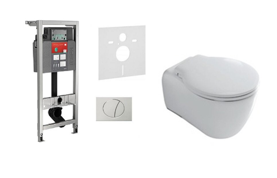 Изображение товара Унитаз подвесной Galassia Ergo 7109 + Инсталляция VariVIT A31 514306 36 см, белый