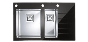 Изображение товара Кухонная мойка стеклянная Alveus Crystalix 20 черная накладная