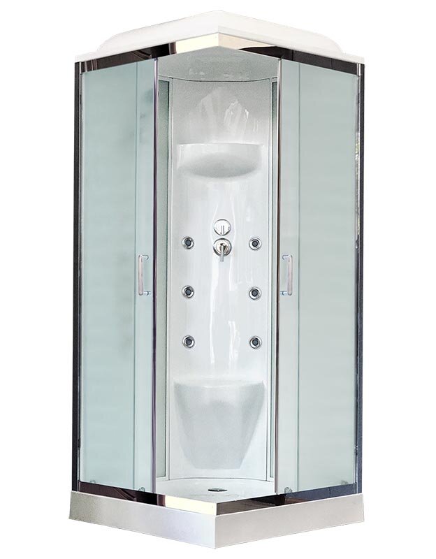 Изображение товара Душевая кабина Royal Bath RB80HP7-WC-CH 80 x 80 см, двери матовые, задние стенки белые
